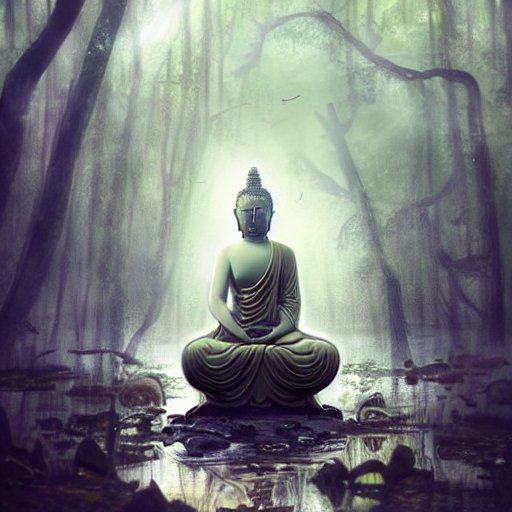 Buddha Statue in Forest - by Ajarn Spencer