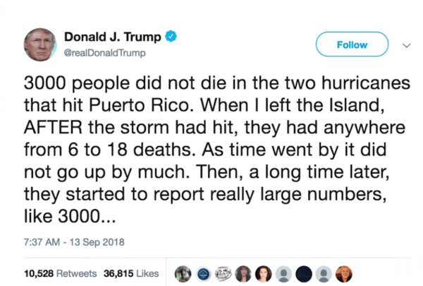 Donald Trump Tweet Tornado Death Toll Stats