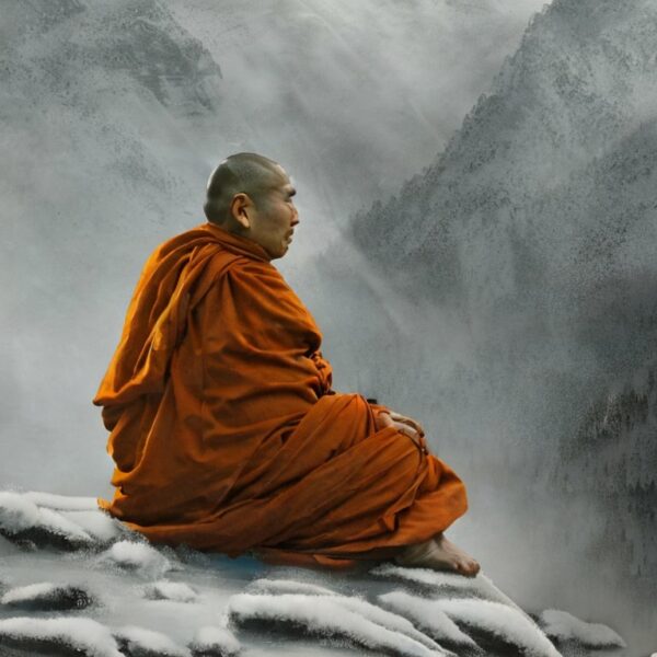 Monk on a Mountainside