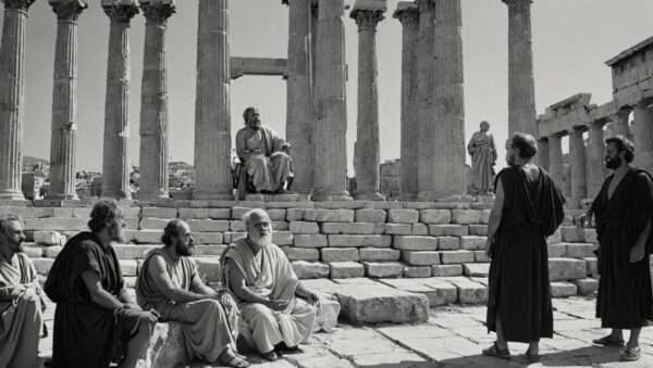 Ancient Greek Philosophers AI Art made using Flux Schnell