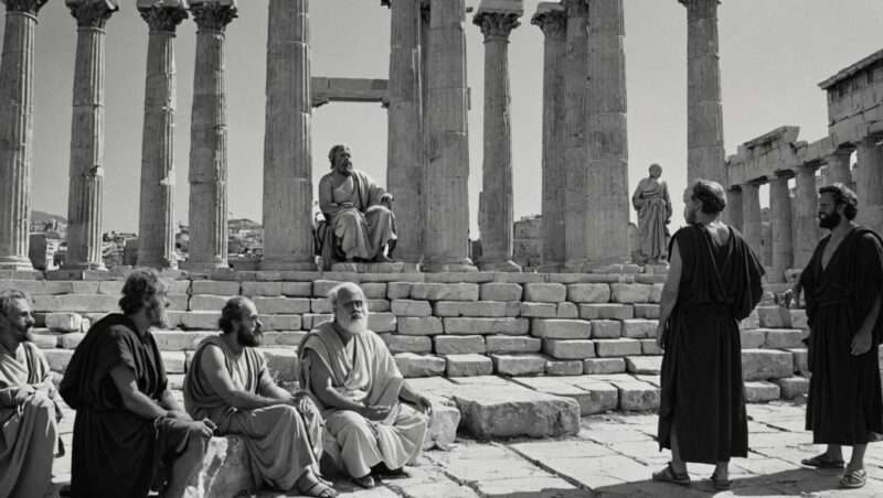 Ancient Greek Philosophers AI Art made using Flux Schnell