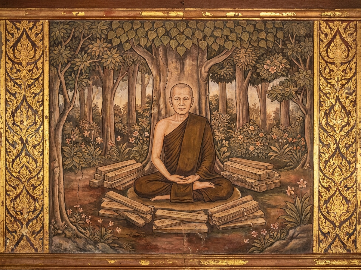 Thanissaro Bhikkhu in Rattanakosin Thai art style